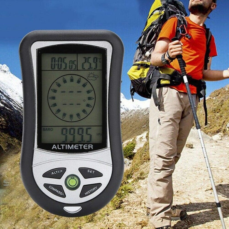 Moofey Multi Function Altimeter, 8 in 1 Digital Compass, Barometer, Thermometer, Hiking Safety Tool for Outdoor Hiking - Image 3